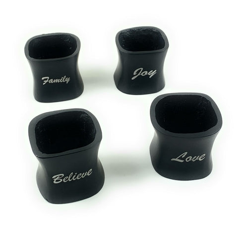 Christmas Napkin Rings Set of 4 - Handmade Aluminum Holiday Table Decor