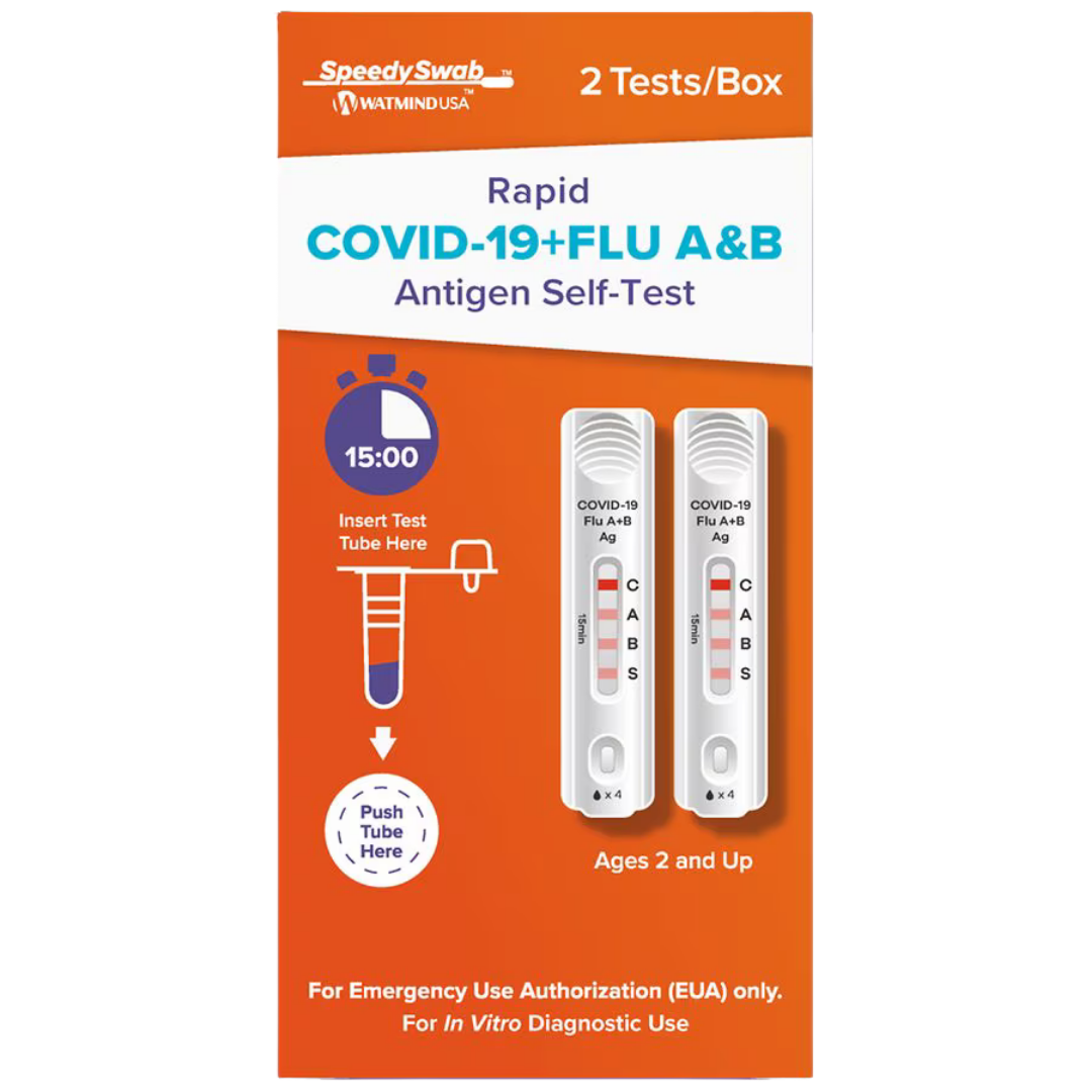 SpeedySwab Rapid COVID-19 + Flu A&B Antigen Self-Test (2 Tests) by Farmacias Savia