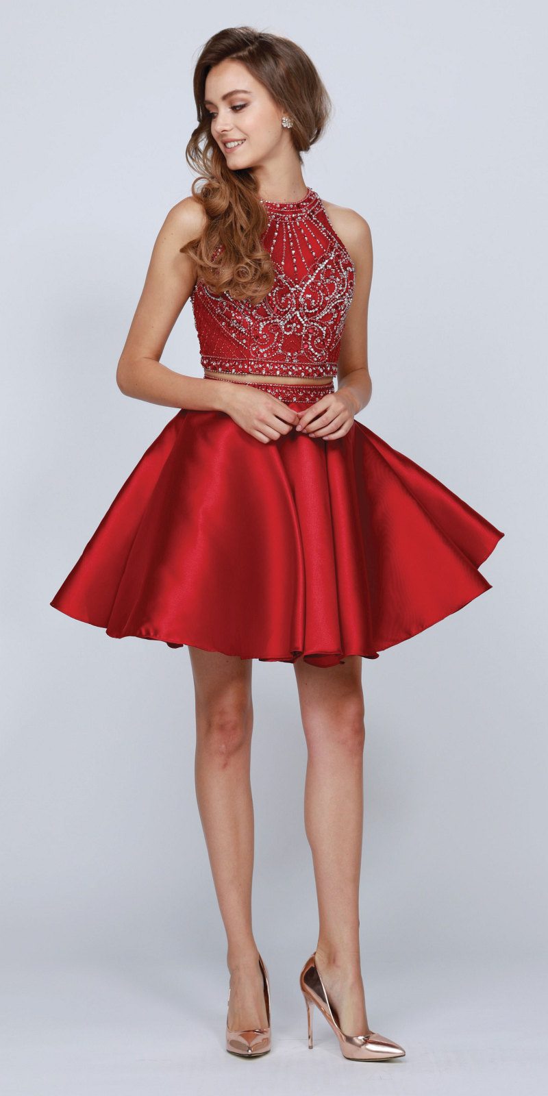 Juliet 811 Two-Piece Short Dress Cut-Out Back by DiscountDressShop