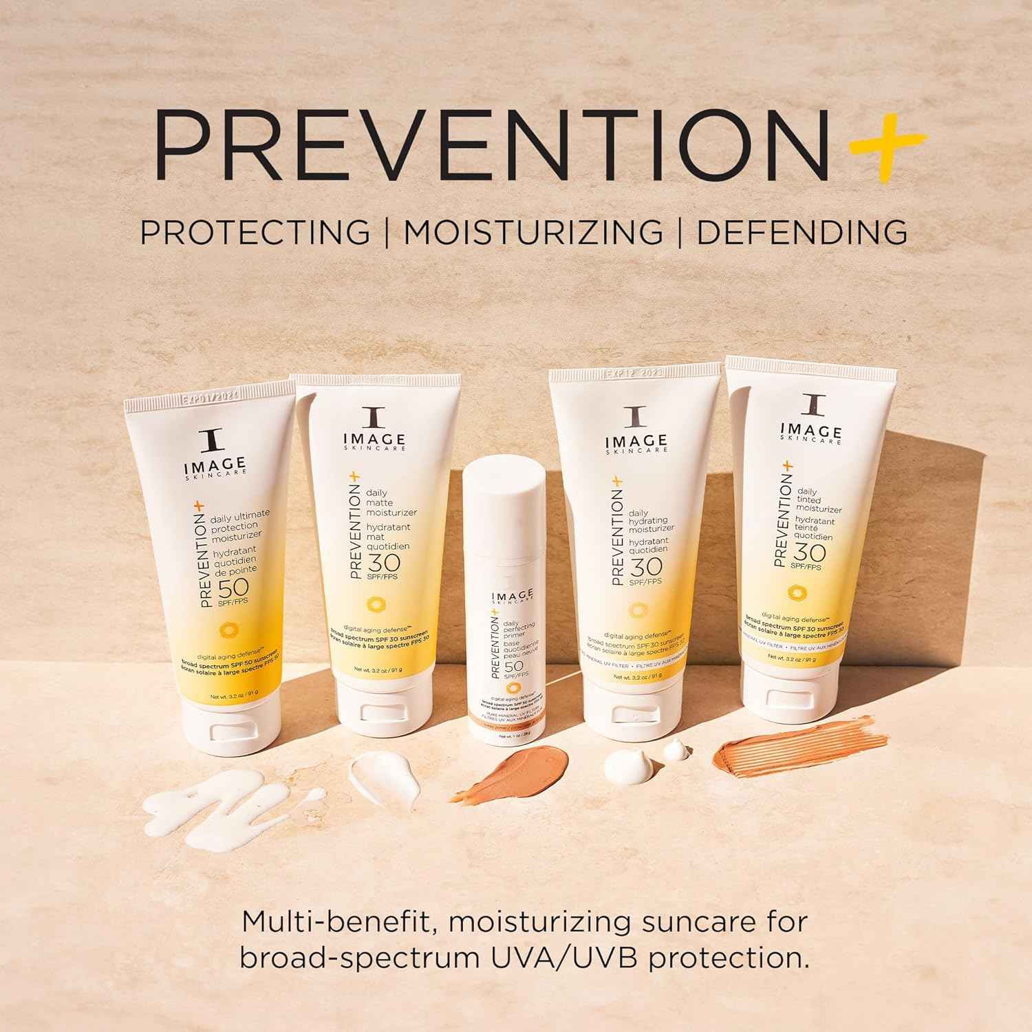 IMAGE Skincare PREVENTION+ Daily Ultimate Protection Moisturizer 2 Pack , SPF 50 Face Sunscreen Lotion, Zinc Oxide, Blendable with No White Cast, 3.2 oz