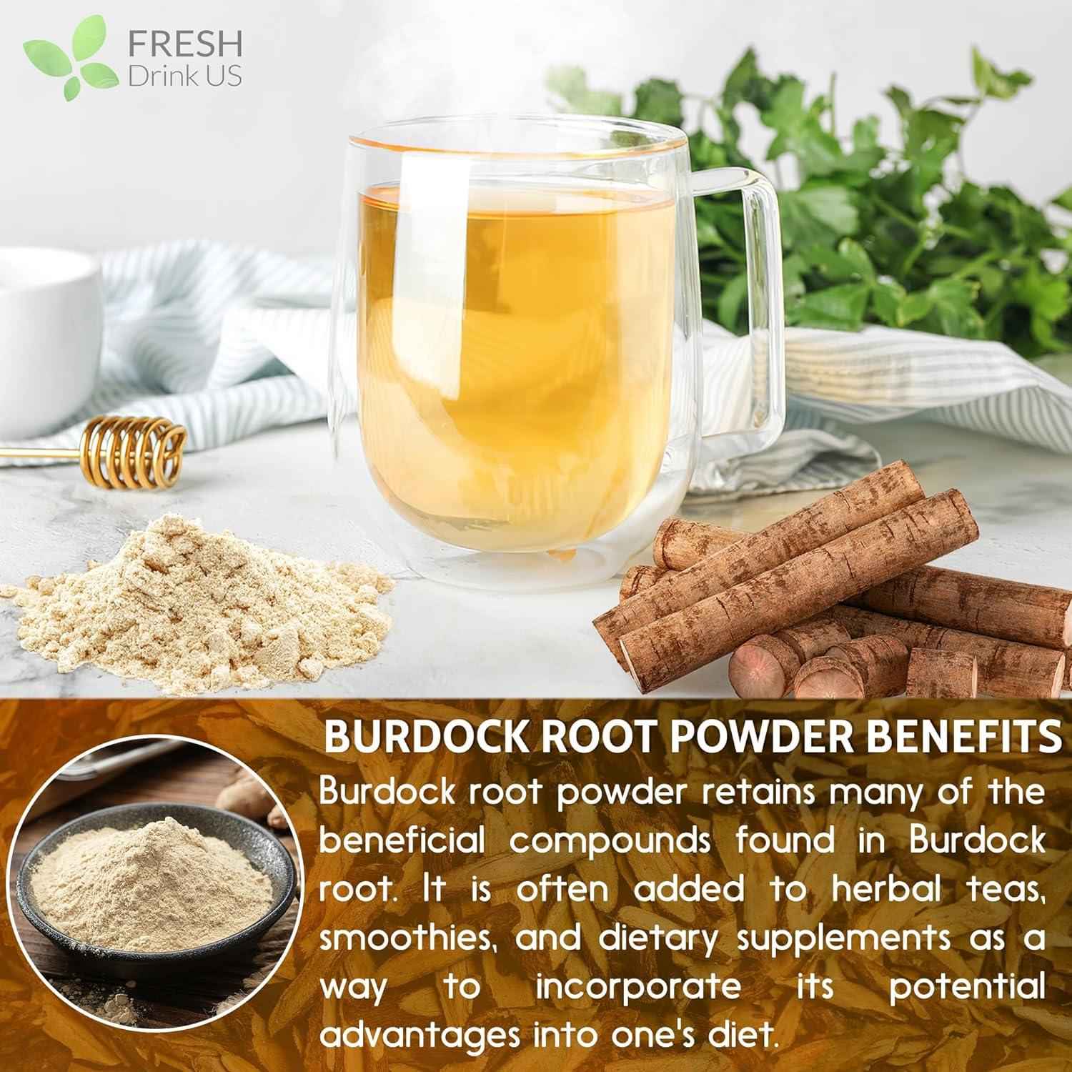 Burdock Root Powder, Burdock Root Extract, 100% Natural & Pure from Burdock Root, Burdock Root Herbal Tea, No Additives, No Caffeine, Vegan