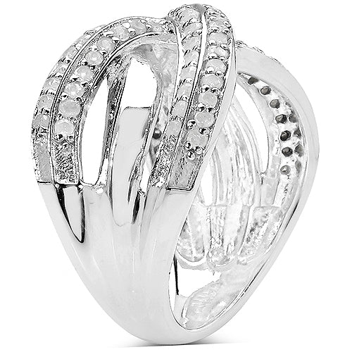 0.55 Carat Genuine White Diamond .925 Sterling Silver Ring by Bids.com