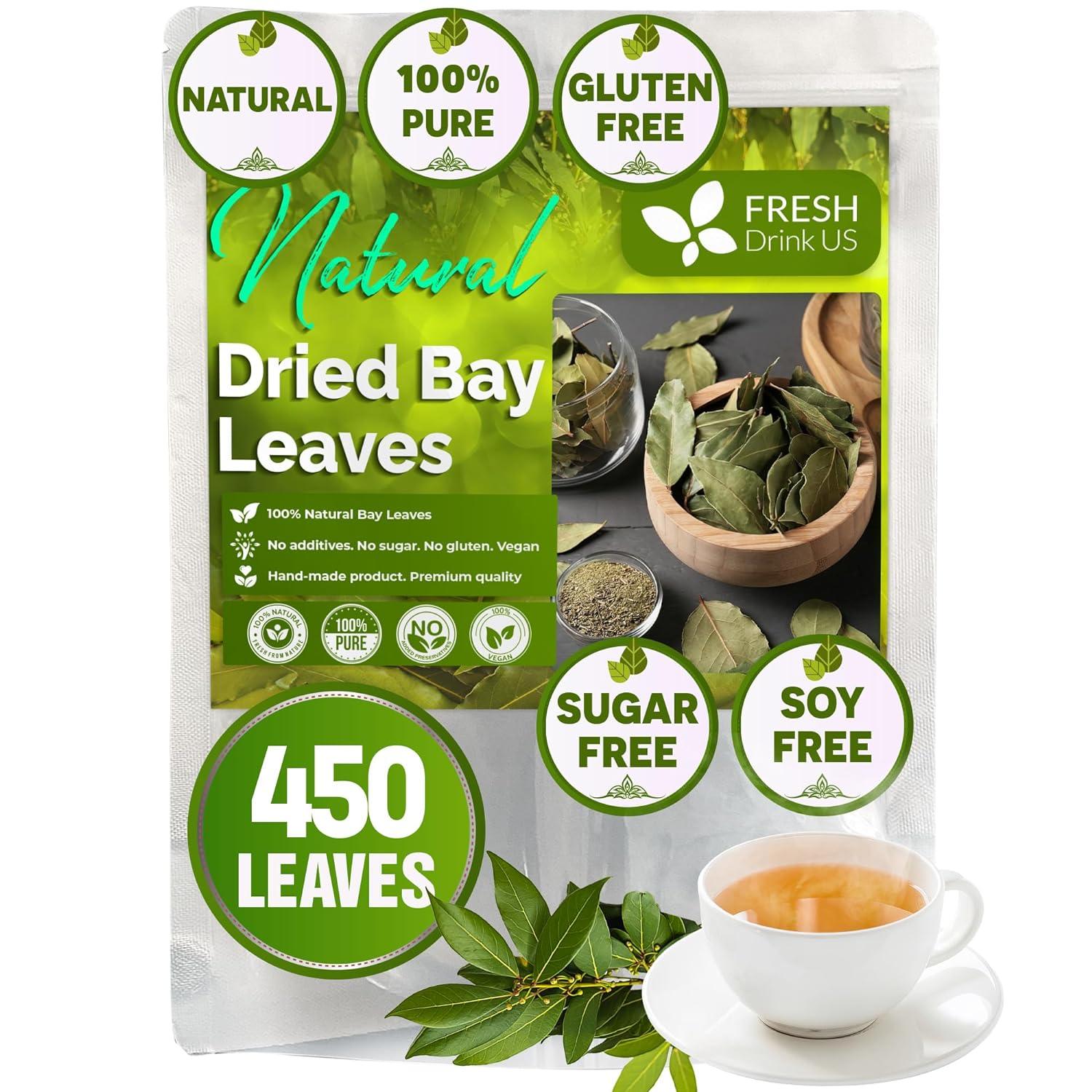 Premium Dried Bay Leaves, Tea Bags, Powder, Bay Leaves Spice, Whole Nice Leaves, Wildcrafted, Fresh Harvested, Bay Leaves For Cooking, Sugar-Free, Gluten Free, Caffeine Free, Vegan by FreshDrinkUS - Natural and Premium Herbal Tea