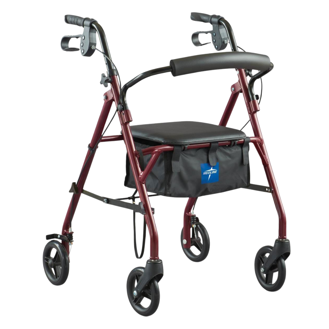 Medline Rollator Walker Burgundy DestGlow