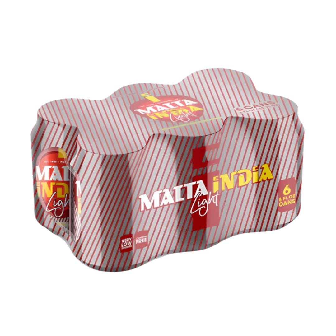 Malta India Light Non-Alcoholic Malt Beverage 6-Pack (8oz Cans) DestGlow