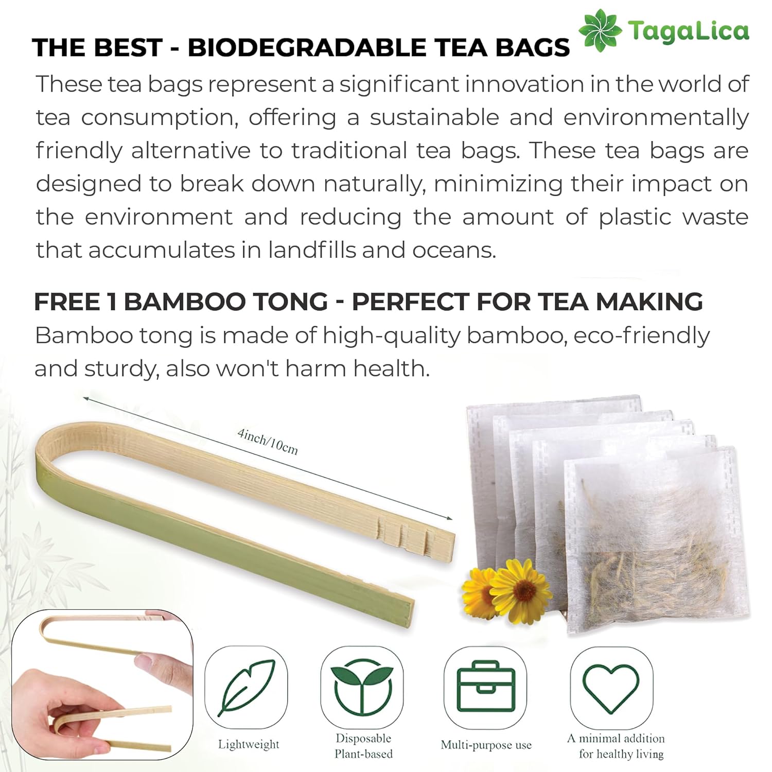 Lemongrass Tea Bags, 100% Natural & Pure Lemongrass leaves, Eco-Conscious Tea Bags, Lemongrass Herbal Tea. Lemongrass Leaf Tea. No Sugar, No Caffeine, No Gluten, Vegan. by FreshDrinkUS - Natural and Premium Herbal Tea