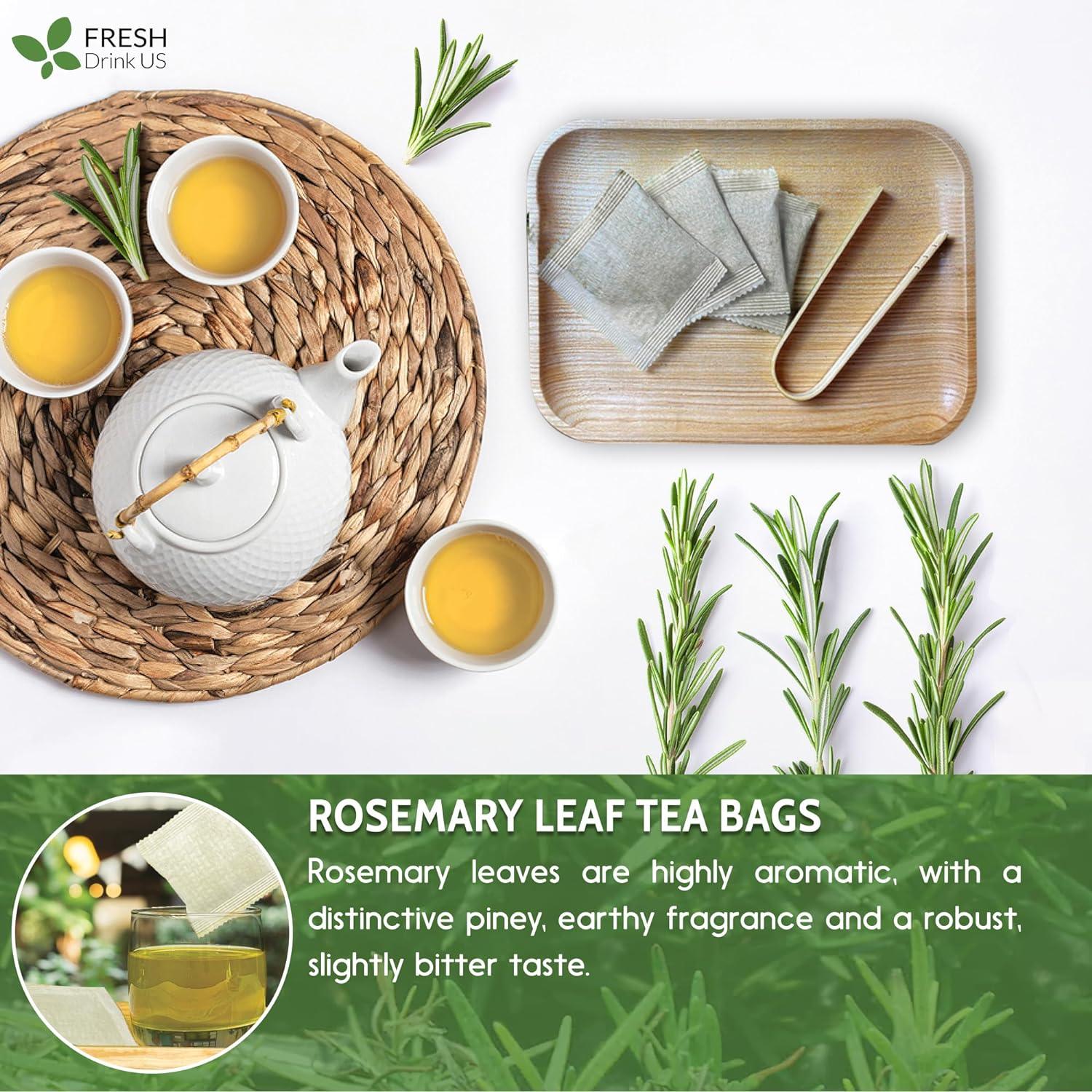 Premium Rosemary Leaves, Tea Bags, Powder, 100% Natural & Pure from Dried Rosemary Leaves, No Additives, No Caffeine, Vegan. Dried Rosemary Herb, Perfect for Seasoning, Spice Blends for Grilling & Cooking by FreshDrinkUS - Natural and Premium Herbal Tea