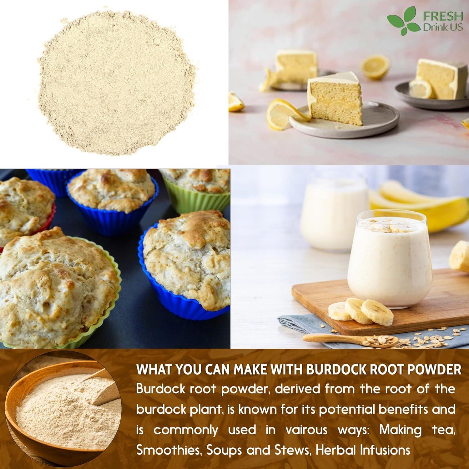 Burdock Root Powder, Burdock Root Extract, 100% Natural & Pure from Burdock Root, Burdock Root Herbal Tea, No Additives, No Caffeine, Vegan by FreshDrinkUS - Natural and Premium Herbal Tea
