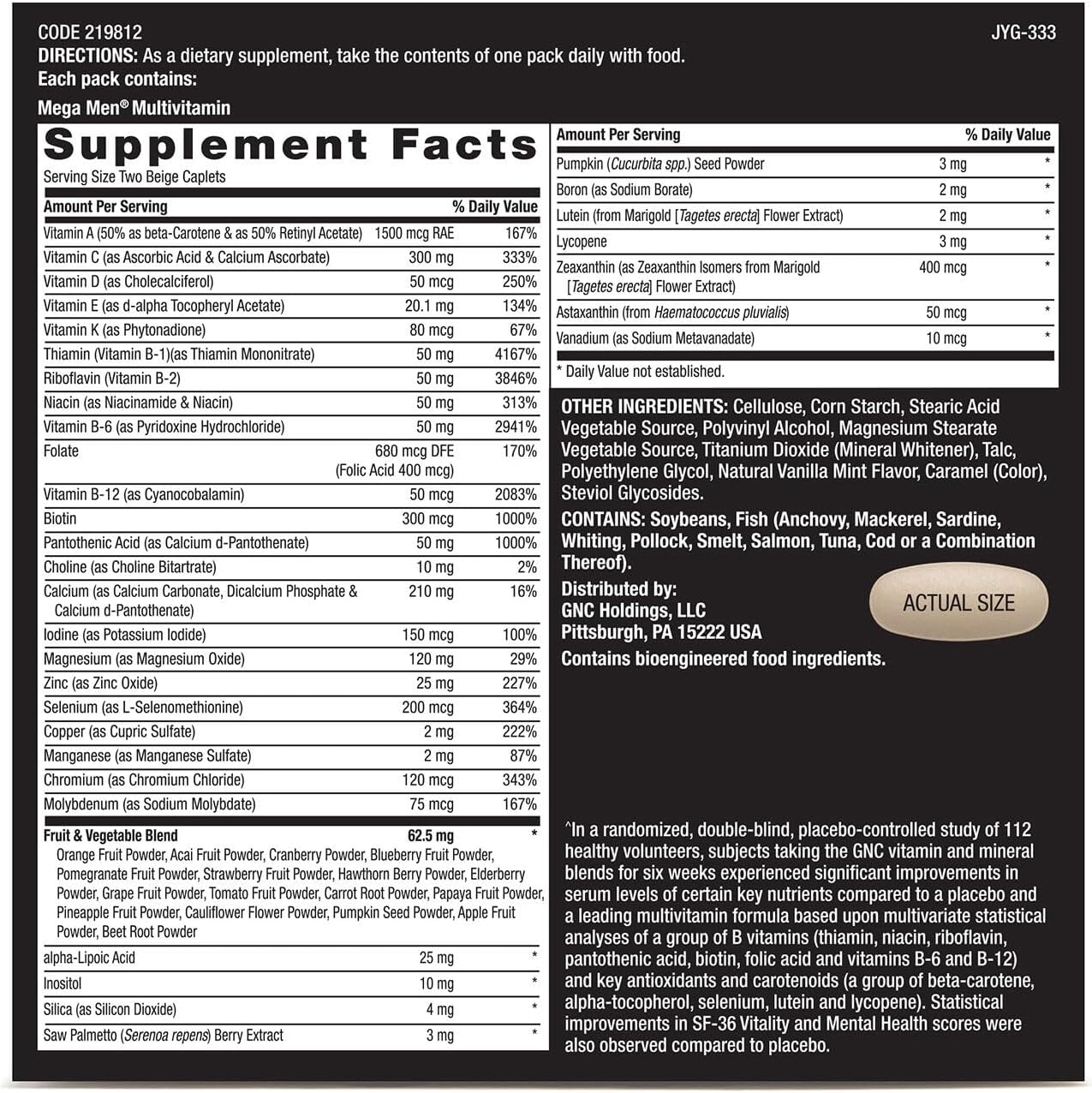 GNC Mega Men® Performance & Vitality Vitapak® Program – 30 Servings by Top Vita Shop
