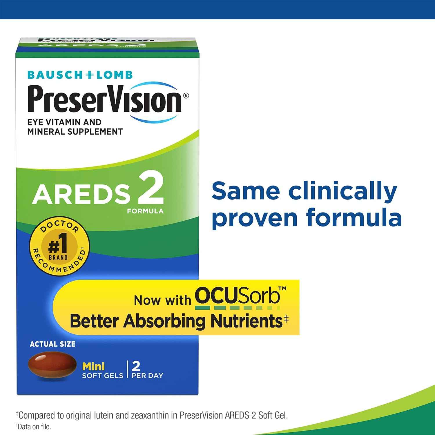 PreserVision AREDS 2 Eye Vitamins, Lutein and Zeaxanthin Supplement with Vitamin C, Vitamin E,Zinc, and Copper, 130 Softgels