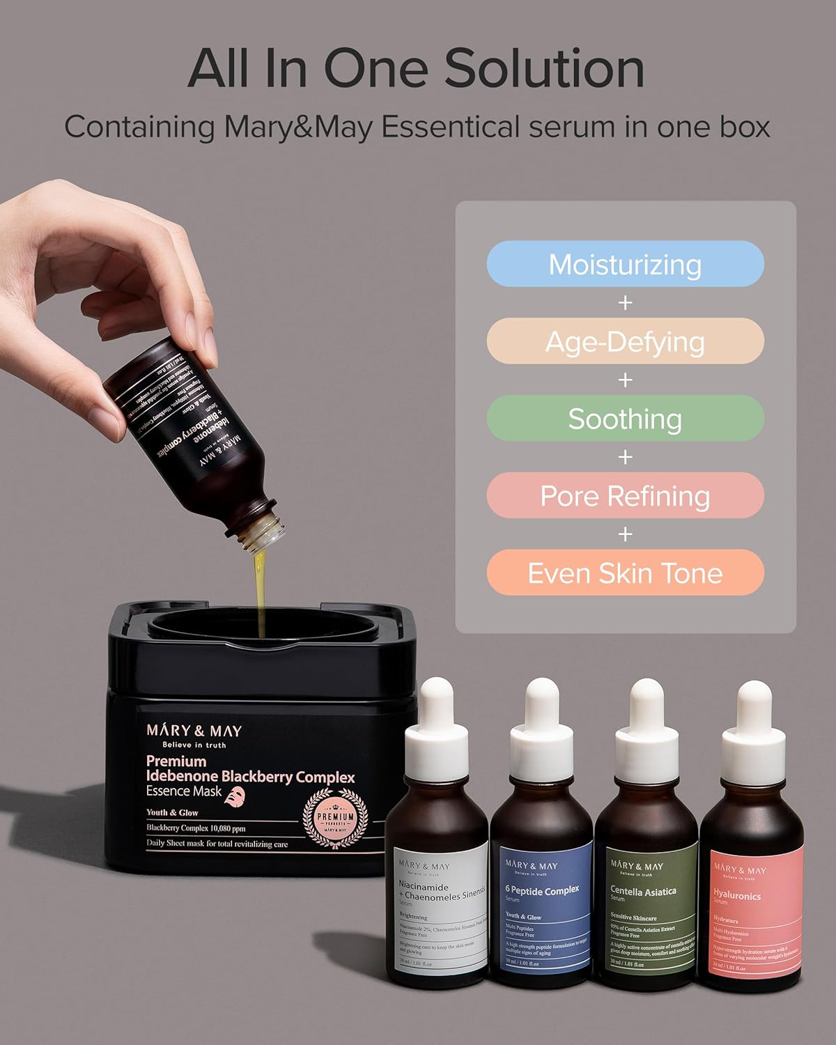 Mary & May Premium Idebenone Blackberry Complex Essence Mask by AsiaBeautyMall