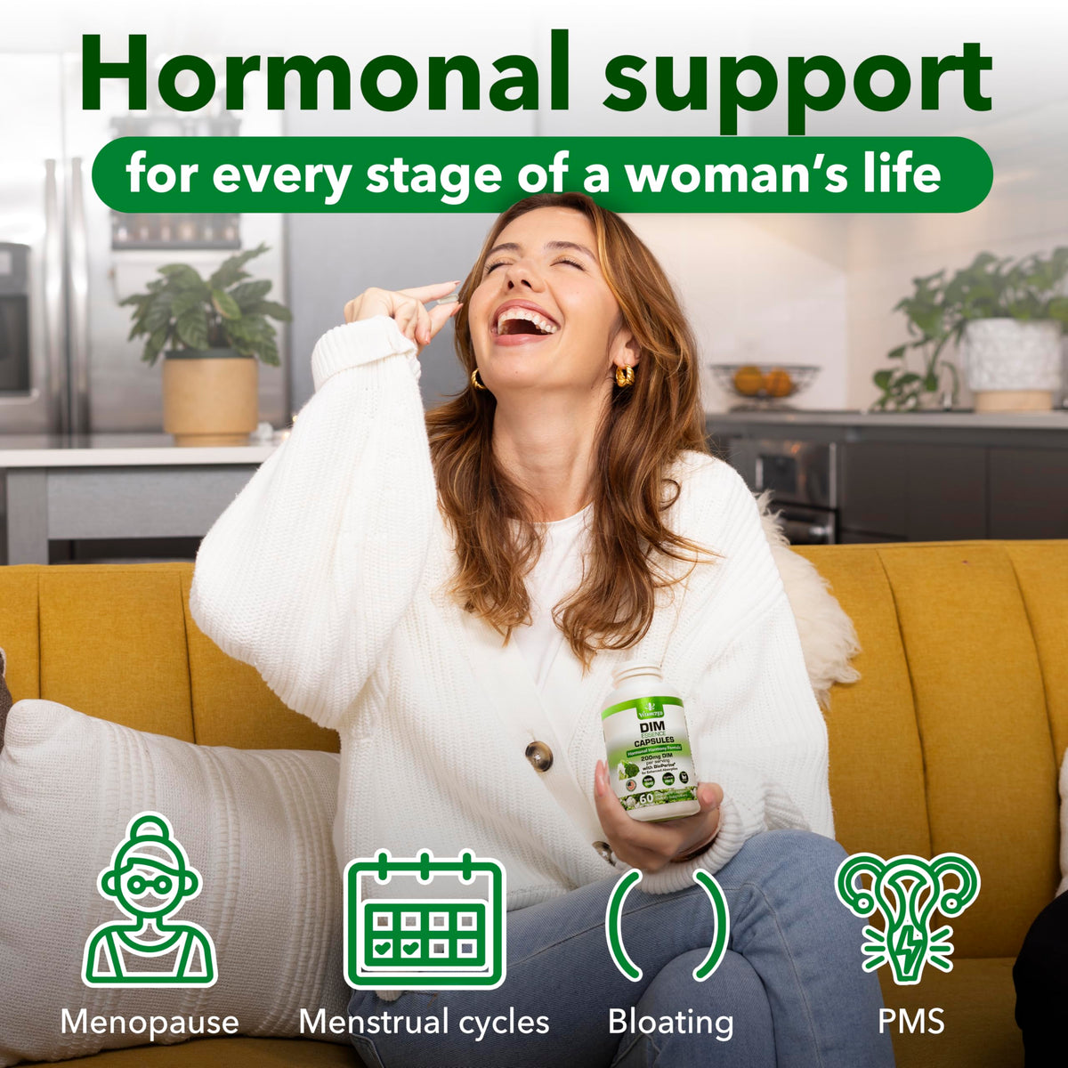 DIM Estrogen Supplement - Hormone Balance, Skin Health, and Menopause Support | Vitamized DestGlow