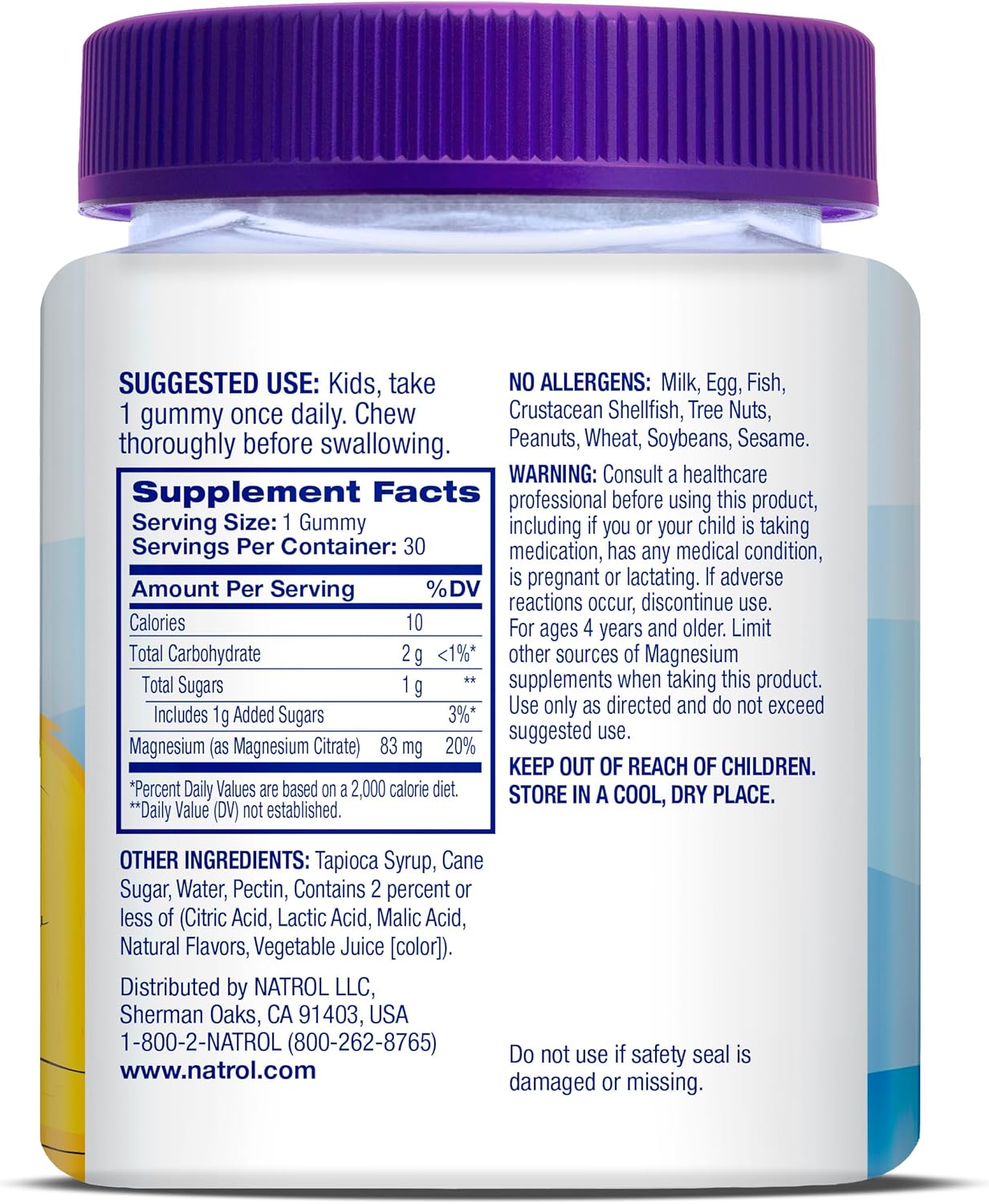 Natrol Kids Calm/Mood Magnesium Gummies – Razzilicious – 30 Count by Top Vita Shop