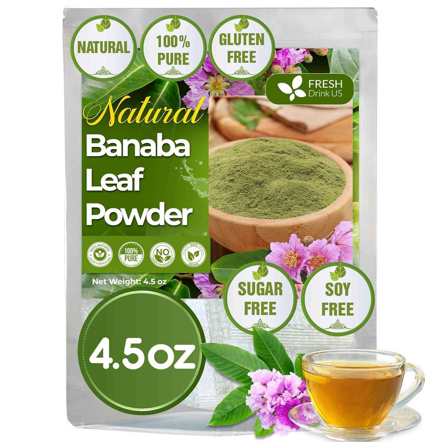 Natural Banaba Dried Leaves, Tea Bags, Powder, Whole Banaba Leaves, 100% Pure Dried Banaba Leaves, Banaba Leaf Tea, No Additives, No Caffeine, Vegan