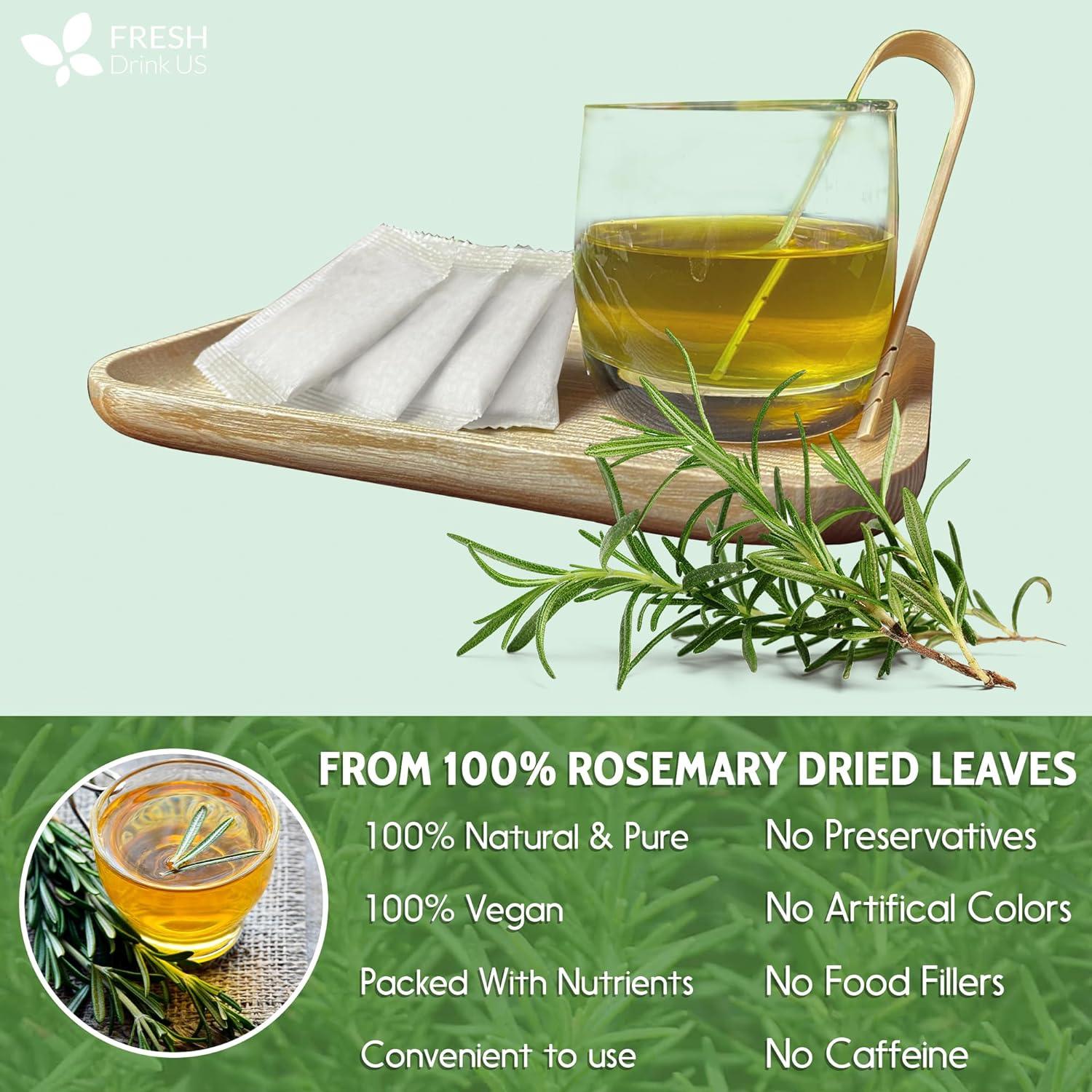 Premium Rosemary Leaves, Tea Bags, Powder, 100% Natural & Pure from Dried Rosemary Leaves, No Additives, No Caffeine, Vegan. Dried Rosemary Herb, Perfect for Seasoning, Spice Blends for Grilling & Cooking by FreshDrinkUS - Natural and Premium Herbal Tea