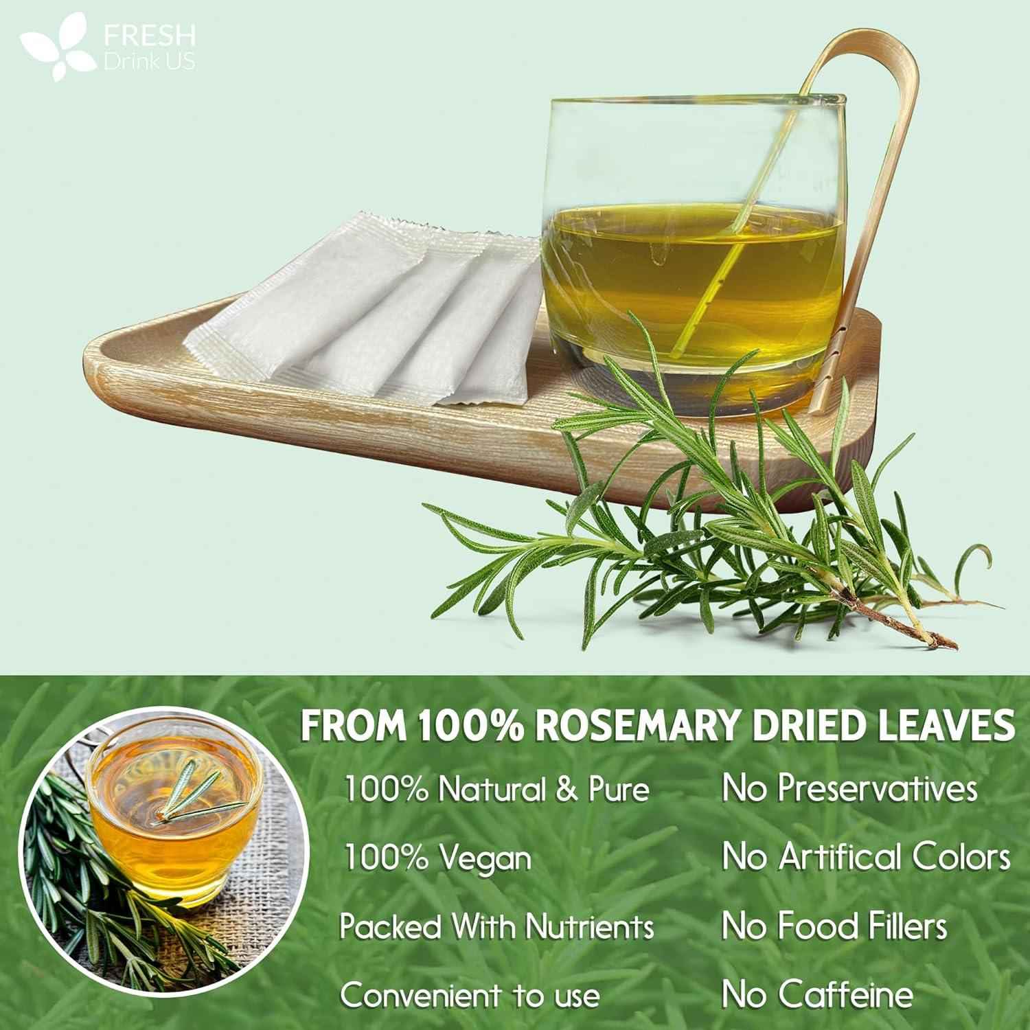 Premium Rosemary Leaves, Tea Bags, Powder, 100% Natural & Pure from Dried Rosemary Leaves, No Additives, No Caffeine, Vegan. Dried Rosemary Herb, Perfect for Seasoning, Spice Blends for Grilling & Cooking