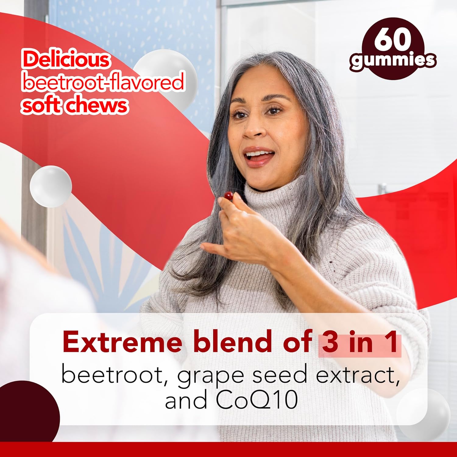 Beet Root Extreme Gummies with CoQ10, 60 Count DestGlow