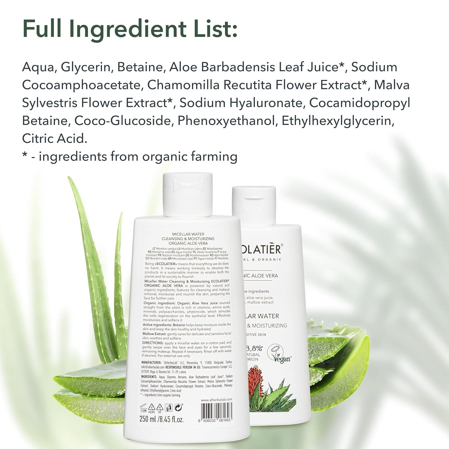 x-Micellar Water Cleansing & Mouisturizing Organic Aloe Vera by Damask Rose