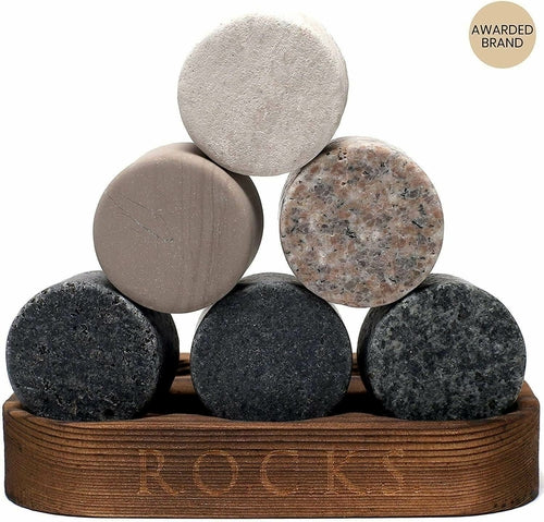 Whiskey Stones Gift Set - Signature Crystal Glasses & Granite Cooling Stones