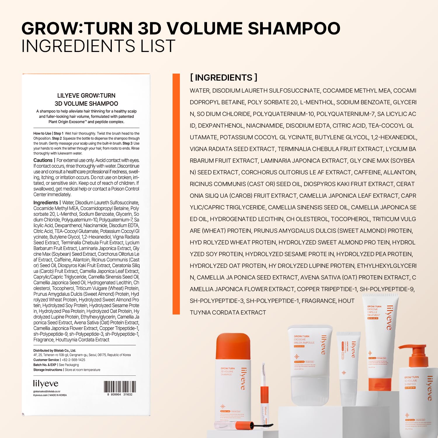 Lilyeve Grow Turn Exosome 3D Volume Brush Shampoo DestGlow