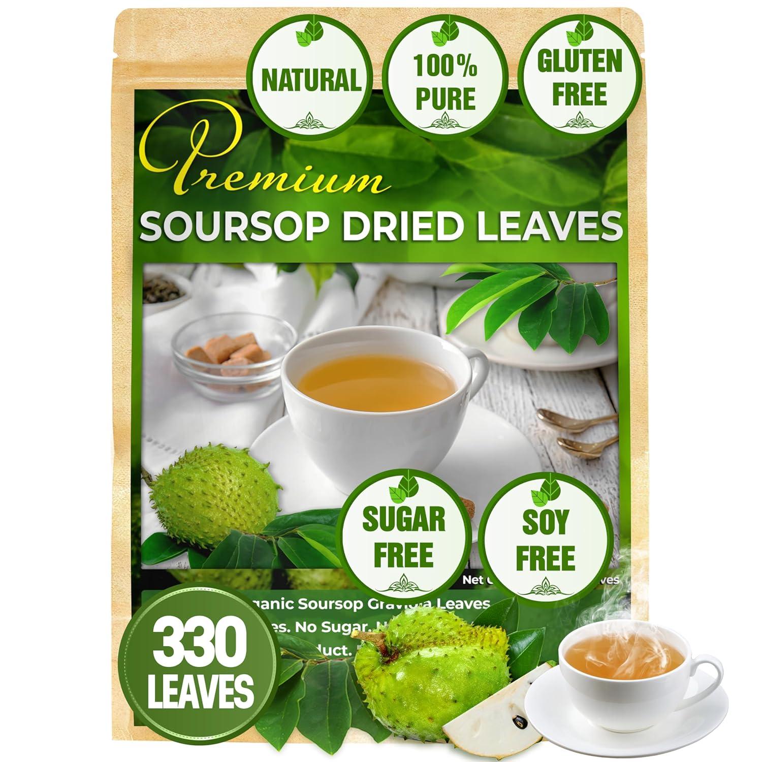 40 Premium Soursop Graviola Leaf Tea Bags, 100% Natural and Pure from Soursop Leaves, Handmade, Made With Natural Materials-Corn Fiber Tea Bag, Sugar/Caffeine/Gluten Free, Hoja Guanabana Tea by FreshDrinkUS - Natural and Premium Herbal Tea