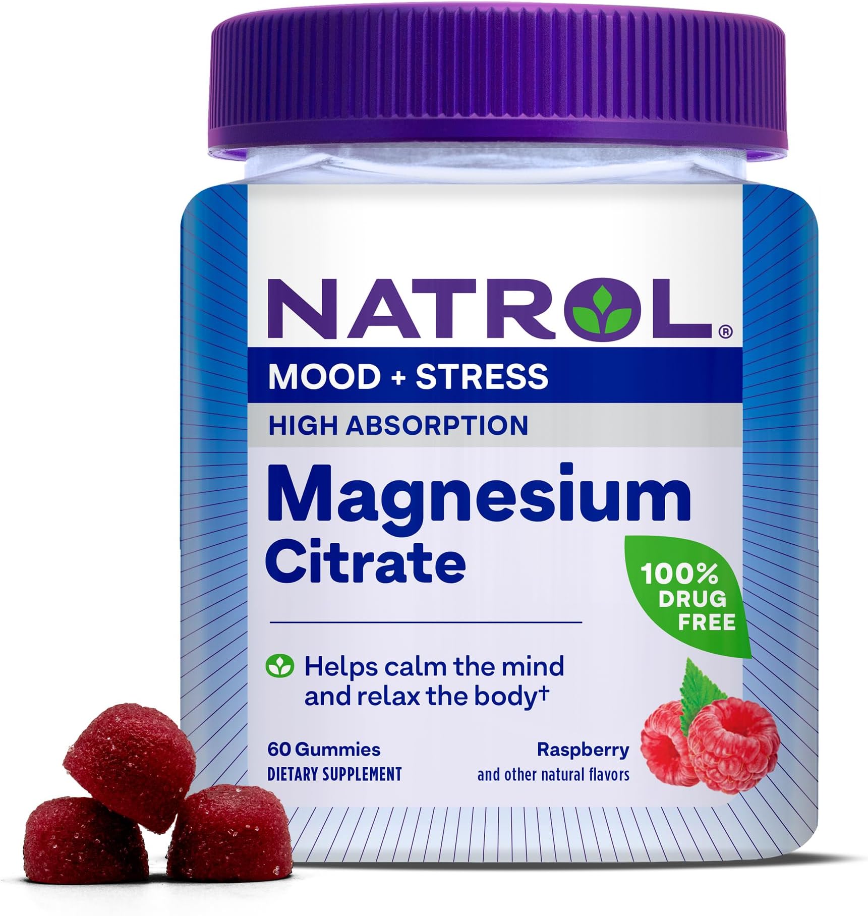 Natrol Magnesium Citrate Gummies – Raspberry – 60 Count by Top Vita Shop