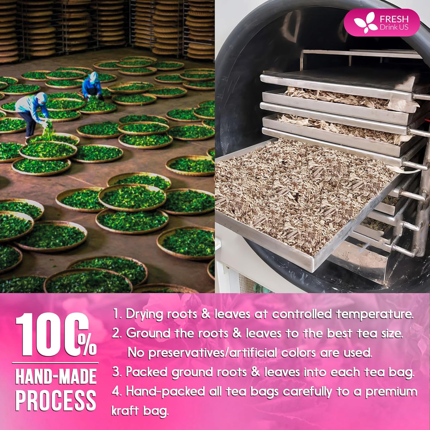 Premium Marshmallow Root and Leaf Tea Bags, 100% Natural & Pure. by FreshDrinkUS - Natural and Premium Herbal Tea