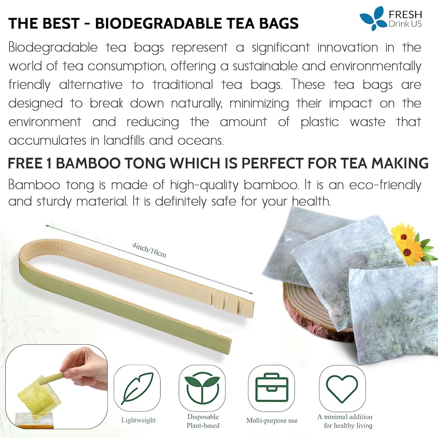 Premium Butterfly Pea Flowers, Tea Bags, 100% Natural and Pure from Butterfly Pea Flowers, Hand-made, Made With Natural Materials-Corn Fiber Tea Bag, Sugar/Caffeine/Gluten Free by FreshDrinkUS - Natural and Premium Herbal Tea