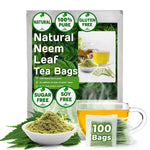 Neem Leaf Tea Bags, 100% Natural and Pure from Neem Leaves. Loose Leaf Neem Herbal Tea. Neem Leaf Tea. No Sugar, No Caffeine, No Gluten, Vegan.