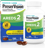 PreserVision AREDS 2 Eye Vitamins, Lutein and Zeaxanthin Supplement with Vitamin C, Vitamin E,Zinc, and Copper, 130 Softgels