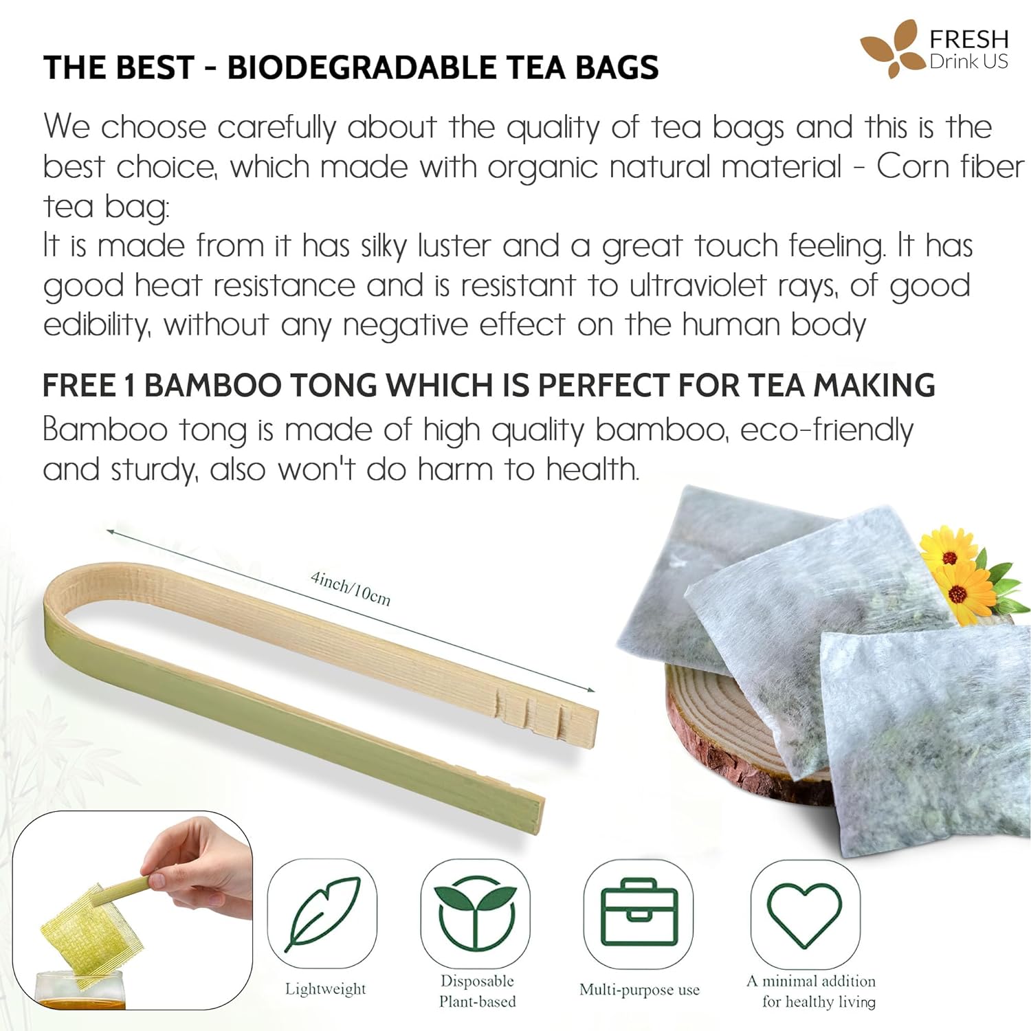 Burdock Root Tea Bags, 100% Natural & Pure from Burdock Root. Burdock Root Herbal Tea. Burdock Root Tea. No Sugar, No Caffeine, No Gluten, Vegan. by FreshDrinkUS - Natural and Premium Herbal Tea