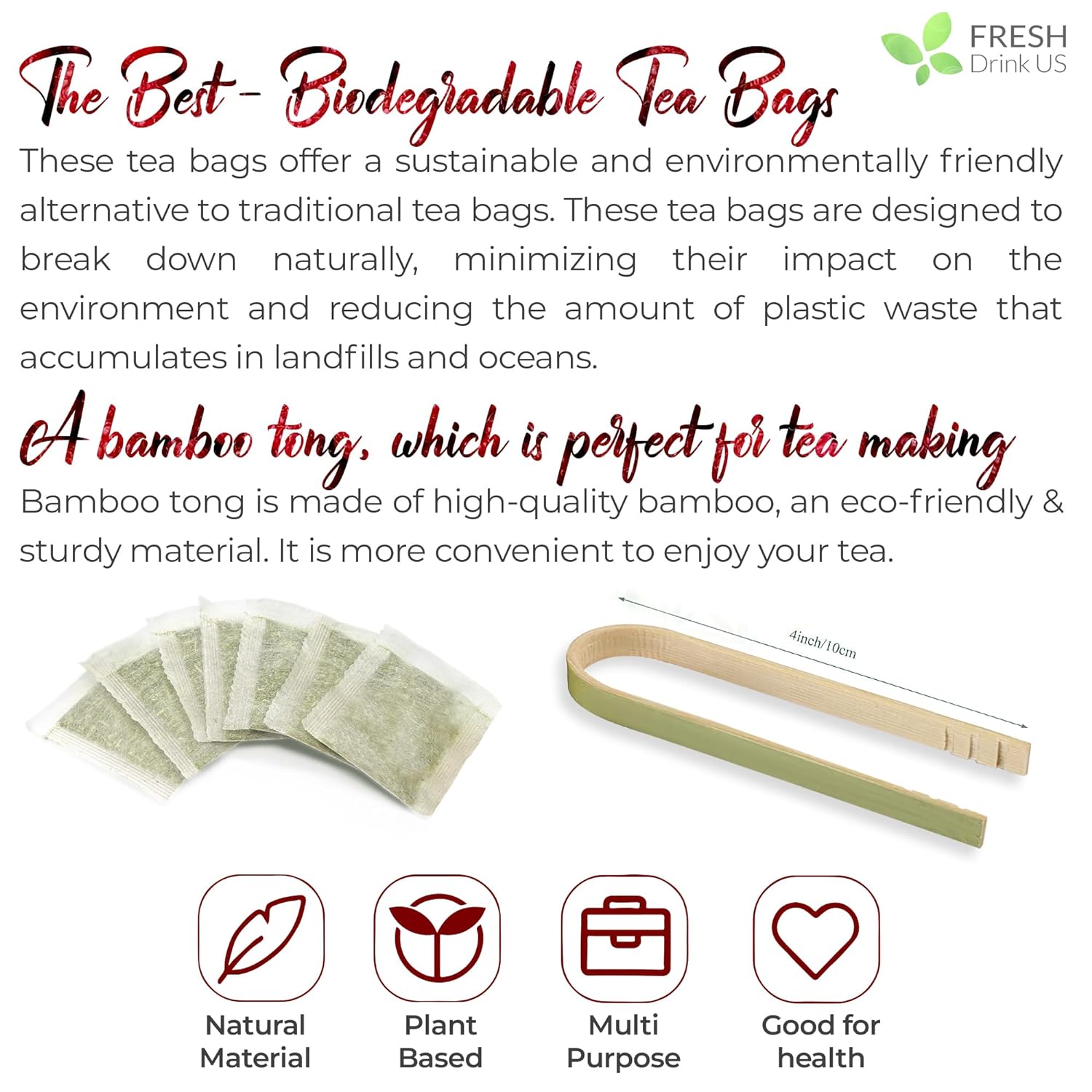 Raspberry Leaf Tea Bags, 100% Natural & Pure from Raspberry Leaves. Loose Leaf Raspberry Herbal Tea, Made with Natural Material Tea Bags, Raspberry Leaf Tea. No Sugar, No Caffeine, No Gluten, Vegan. by FreshDrinkUS - Natural and Premium Herbal Tea