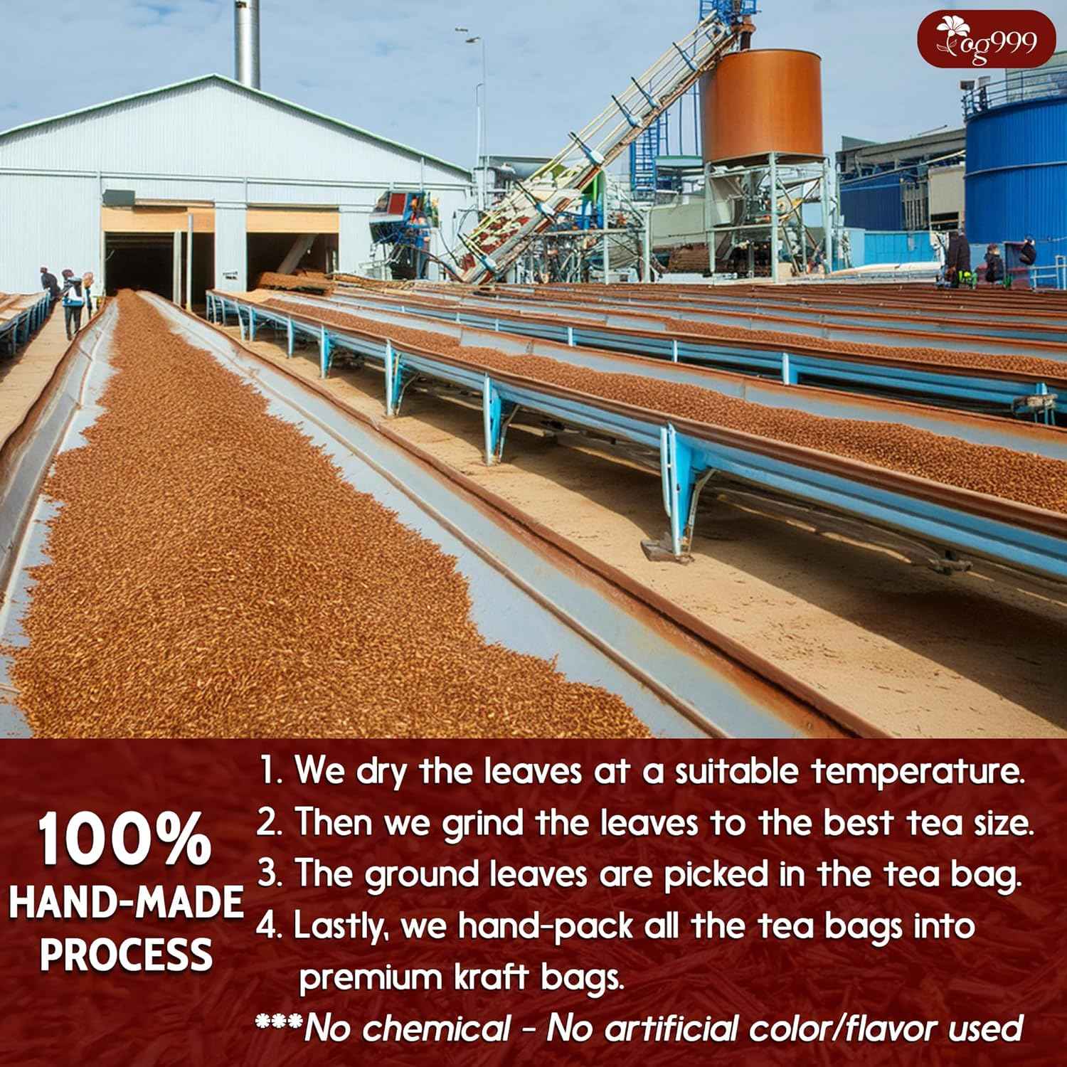 Premium Red Rooibos Tea Bags, 100% Natural & Pure from Rooibos Tea Leaves. Loose Leaf Rooibos Herbal Tea. Made with Natural Material Tea Bags. No Sugar, No Caffeine, No Gluten, Vegan.