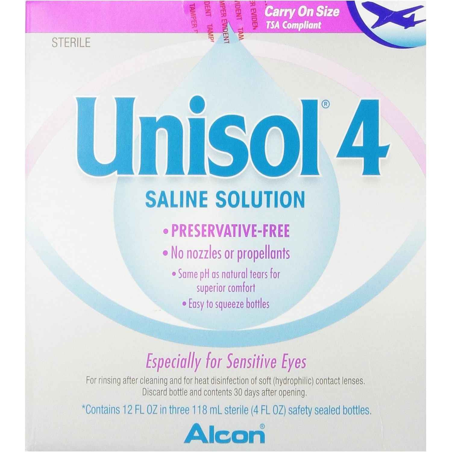 Unisol 4 Preservative Free Saline Solution, 12 oz