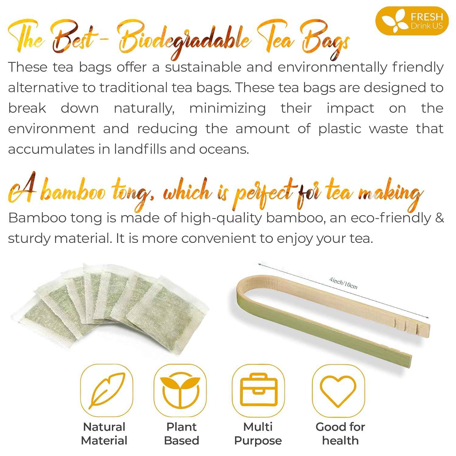 Premium Ginger Turmeric Tea Bags, Hand-made Blend of Ginger and Turmeric Herbal Tea, Eco-conscious Tea Bags. No Sugar, No Caffeine, No Gluten, Vegan.