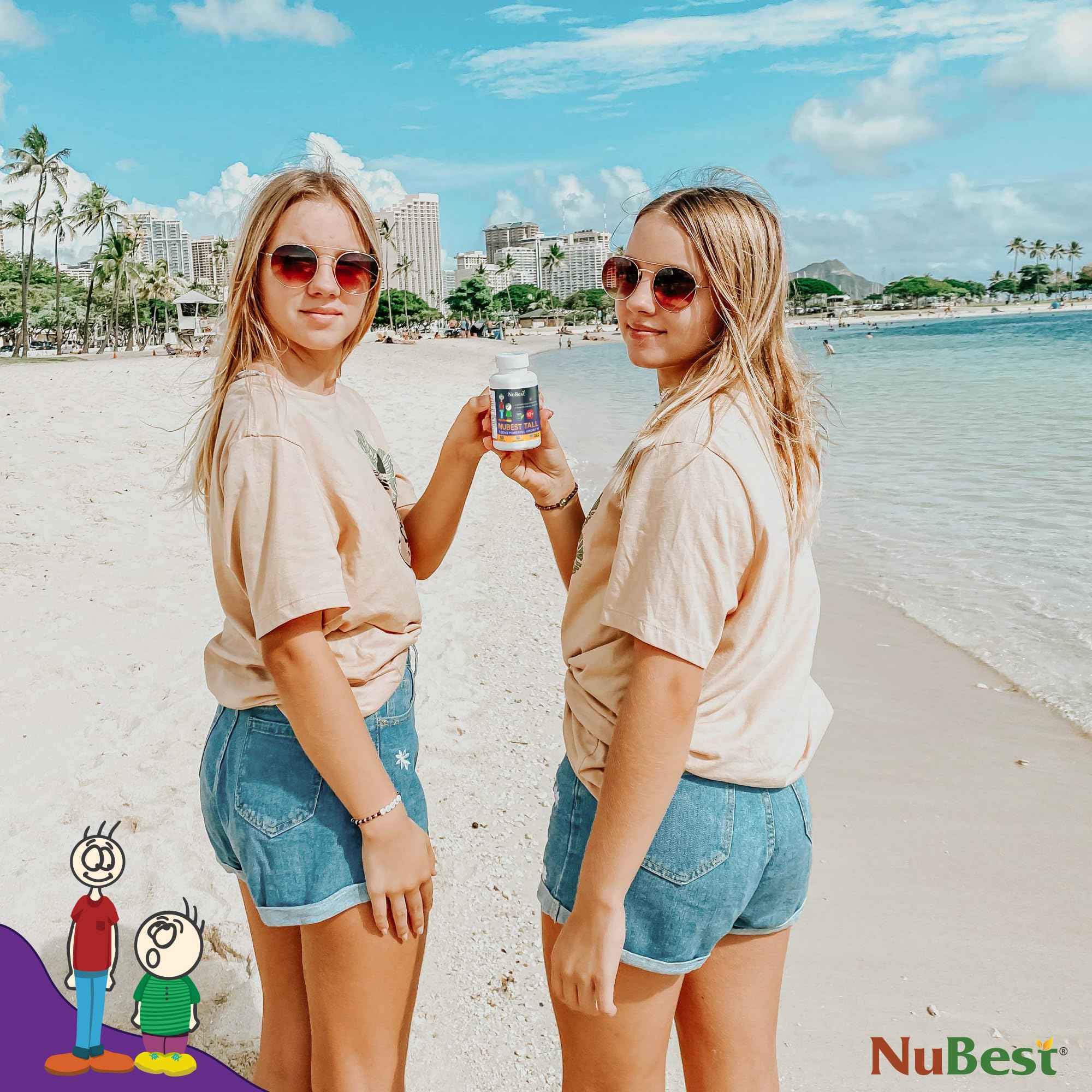NuBest Tall 10+ Premium Bone Strength Formula, Enhanced Immunity and Overall Health for Age 10+ - Who Drink Milk Daily with Calcium, Vitamin D3, Vitamin K2, and Multivitamins - 60 Capsules