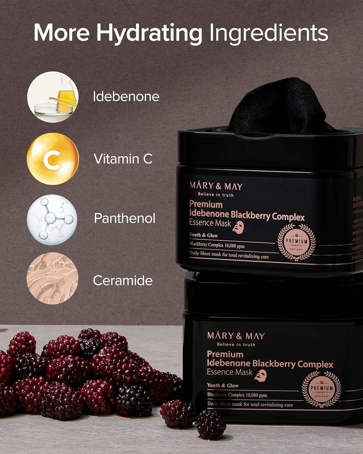 Mary & May Premium Idebenone Blackberry Complex Essence Mask by AsiaBeautyMall