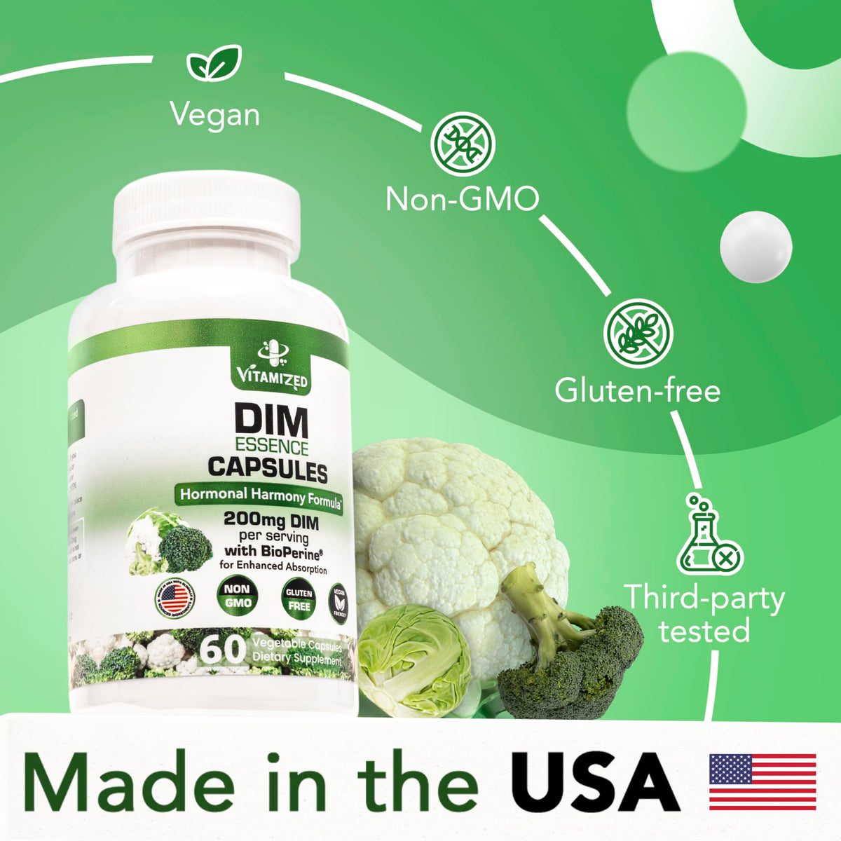 DIM Estrogen Supplement - Hormone Balance, Skin Health, and Menopause Support | Vitamized DestGlow