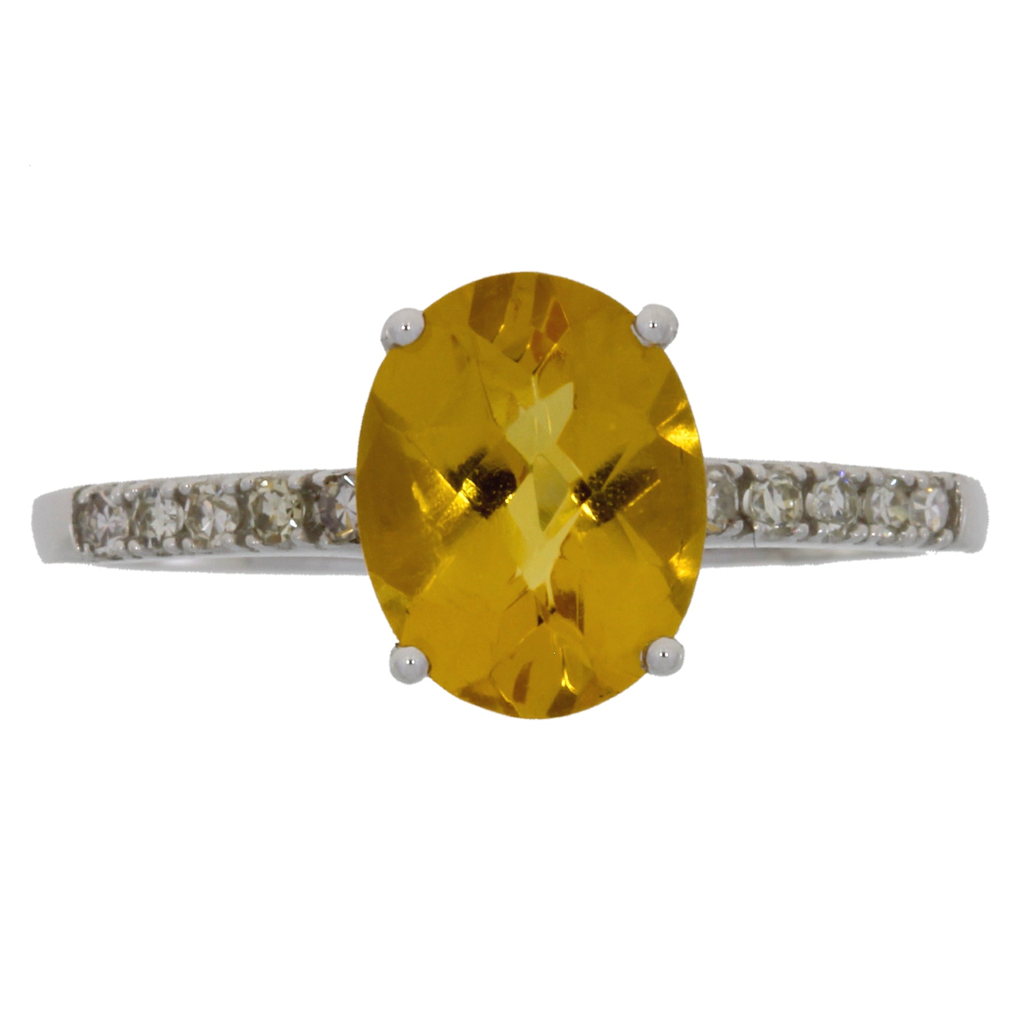 Natural 2.20ct Citrine Diamond Ring 14KT White Gold by Bids.com