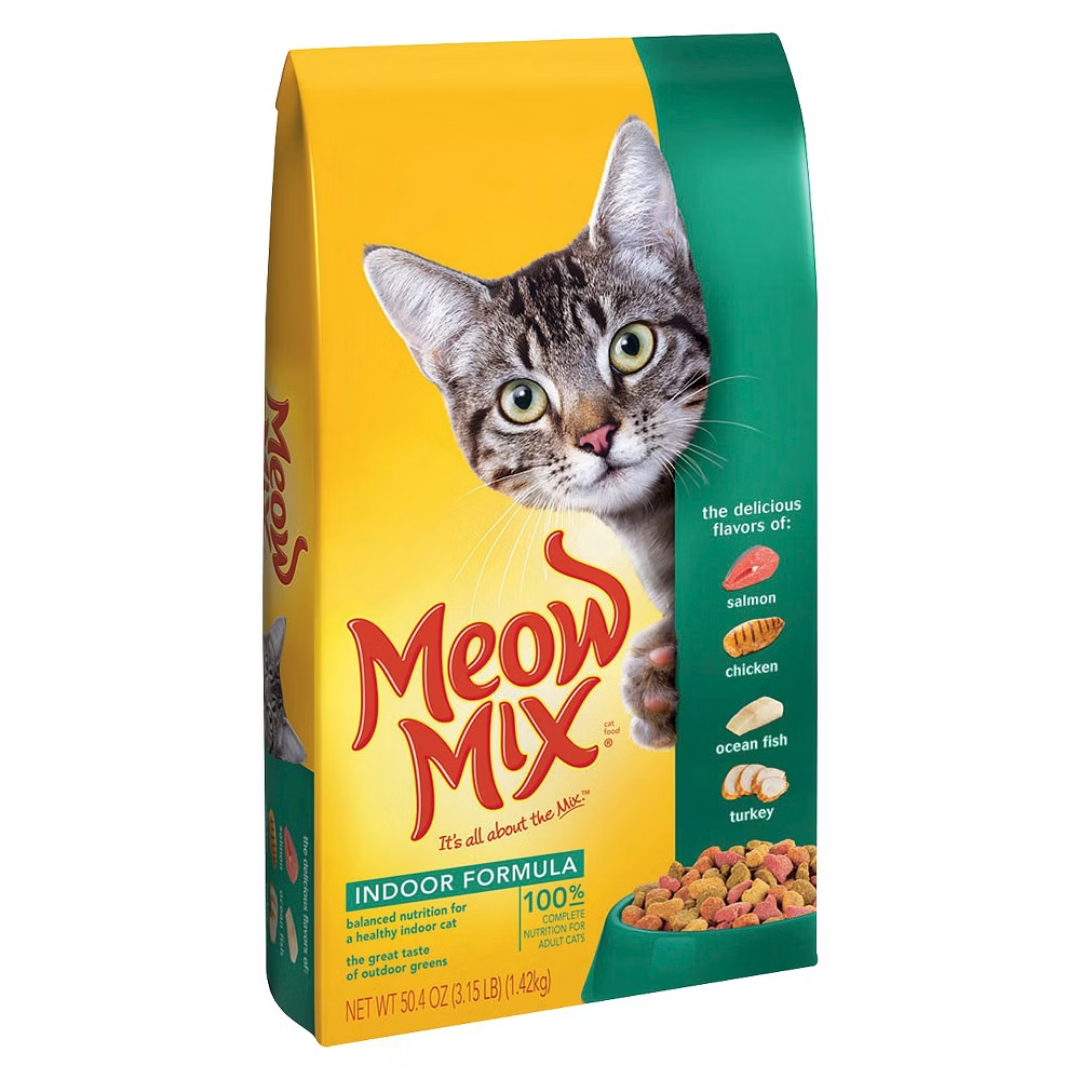 Meow Mix Indoor Health Dry Cat Food Chicken, Turkey & Salmon (3.15 lbs) DestGlow