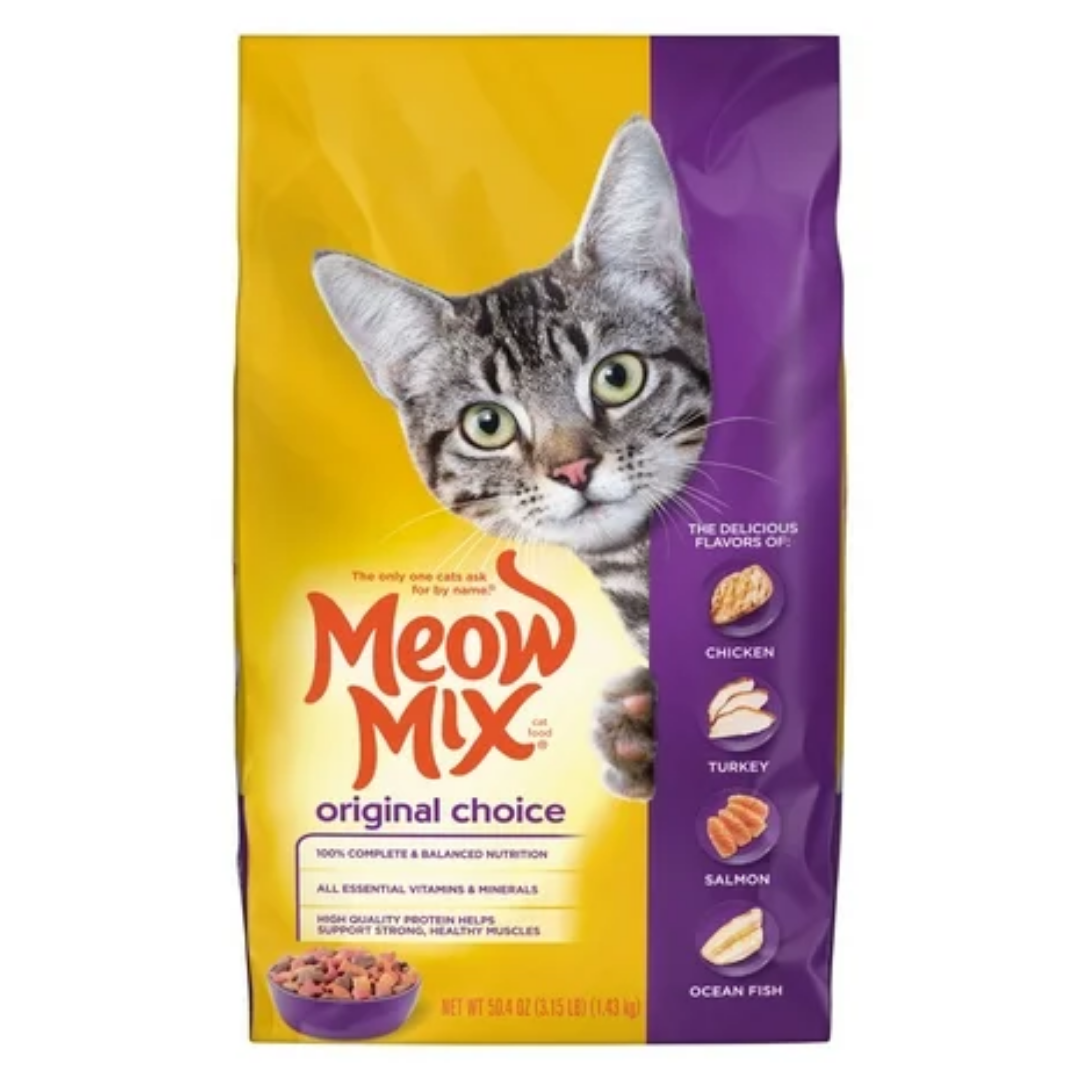Meow Mix Original Choice Dry Cat Food Chicken, Turkey & Salmon (3.15 lbs) DestGlow