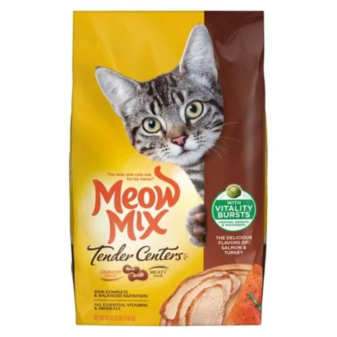 Meow Mix Tender Centers Dry Cat Food Salmon & White Meat Chicken (3 lbs) DestGlow