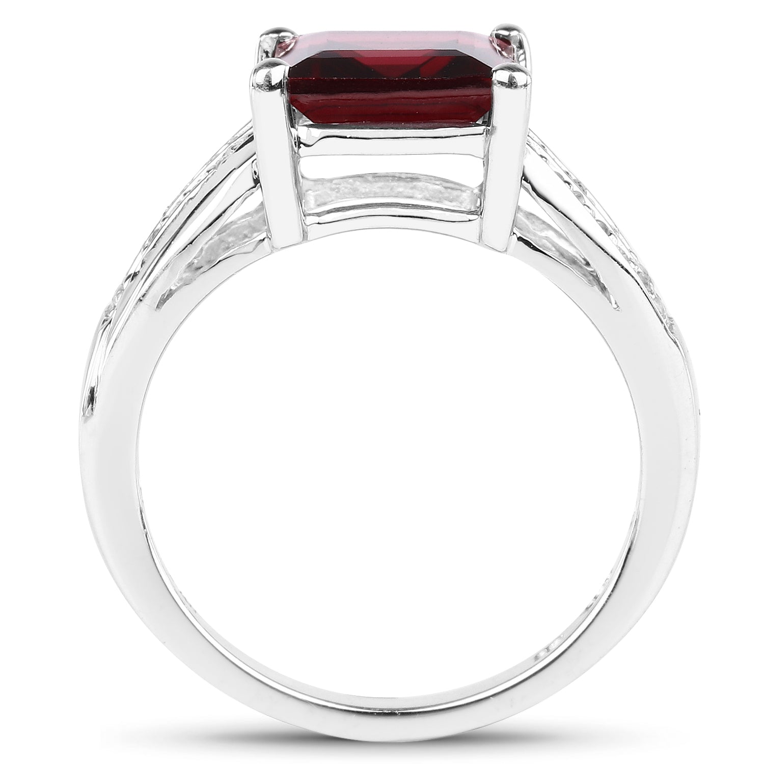 2.99 Carat Genuine Garnet and White Topaz .925 Sterling Silver Ring by Bids.com