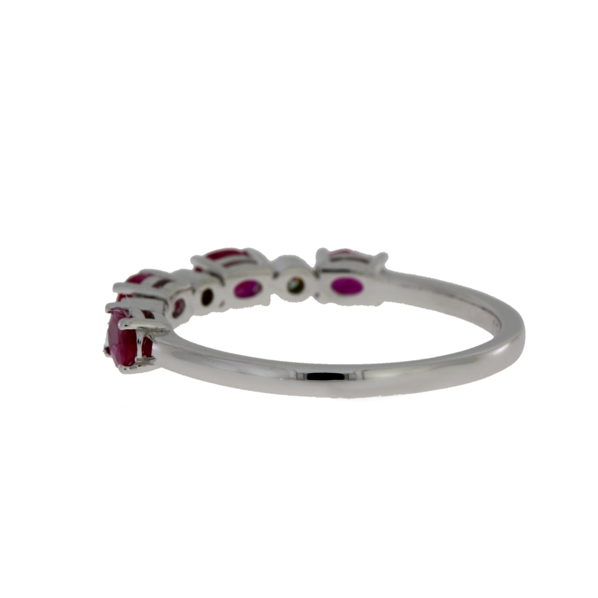 1.08ct Ruby Diamond Fashion band rings 14KT White Gold by Bids.com