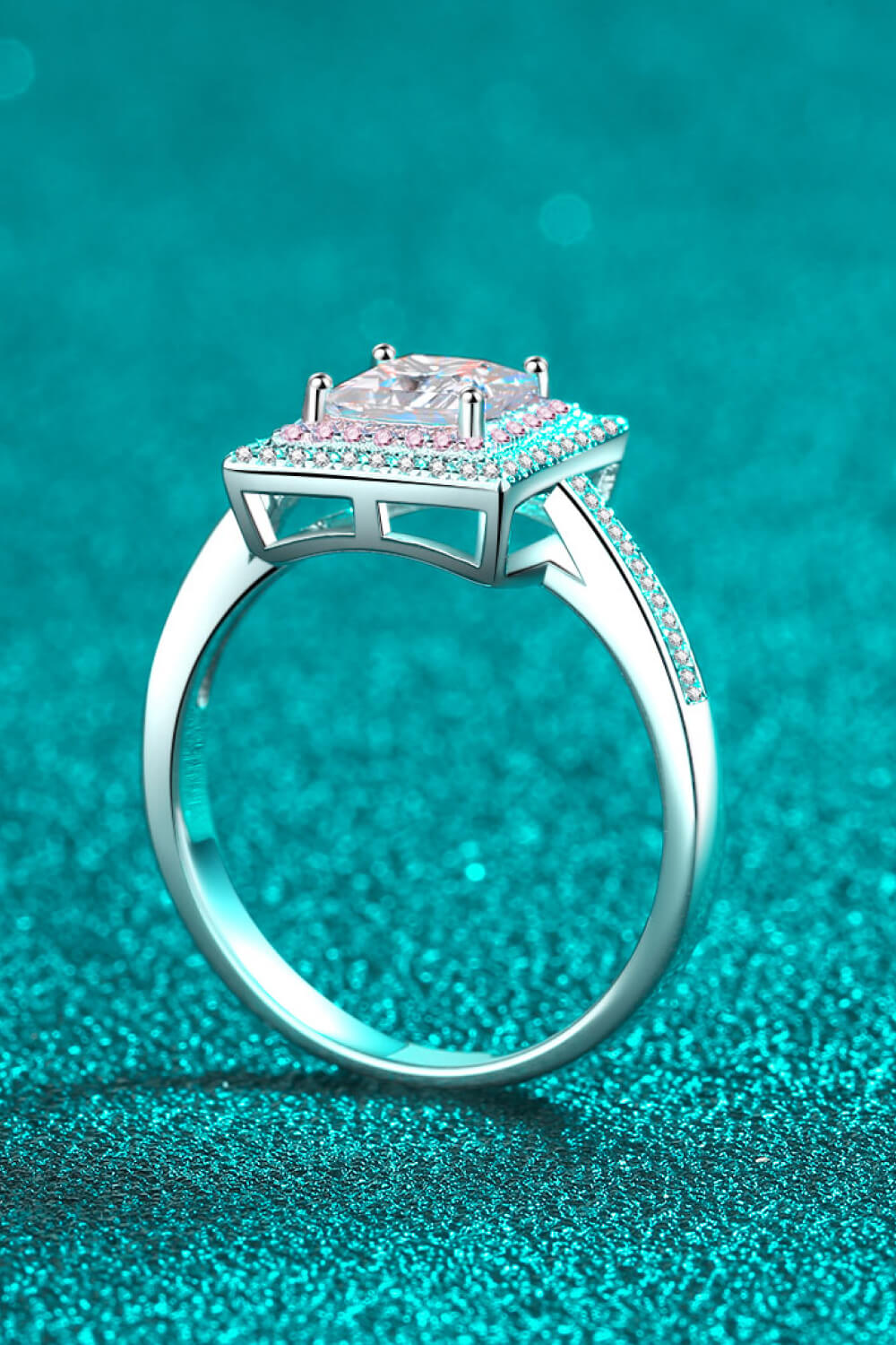 Stay Elegant 1 Carat Two-Tone Pink Princess-Cut Sparkala™ Ring (Platinum Over Pure Sterling Silver) - DestGlow