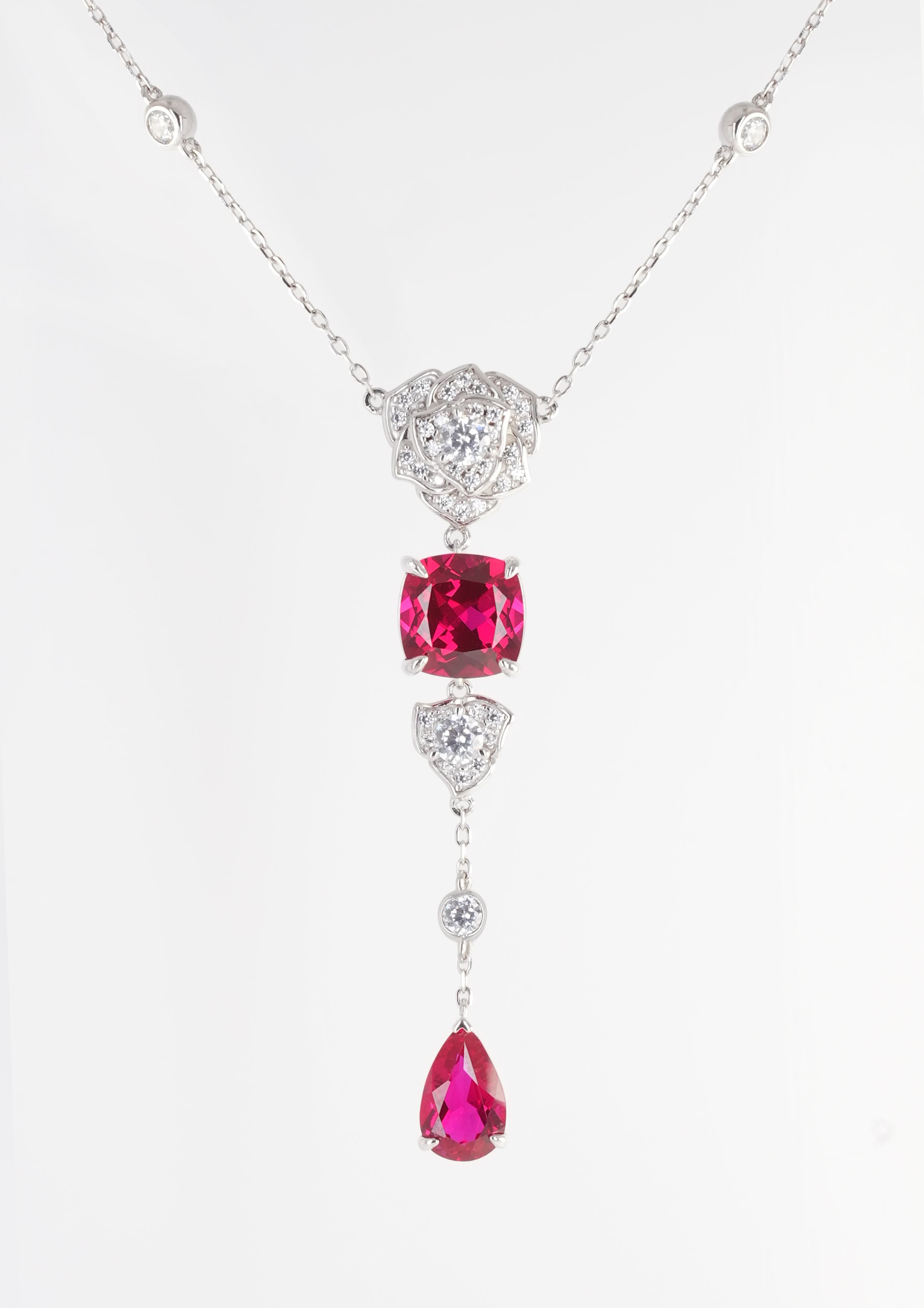 Exquisite Ruby Necklace - Ruby Veil DestGlow