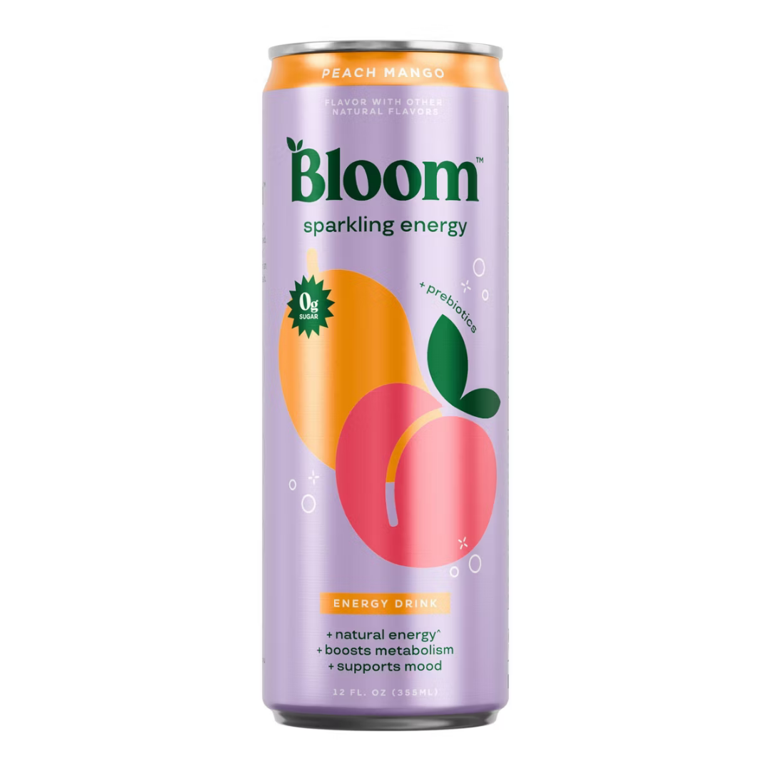 Bloom Nutrition Sparkling Energy Drink Peach Mango (12 fl oz) DestGlow