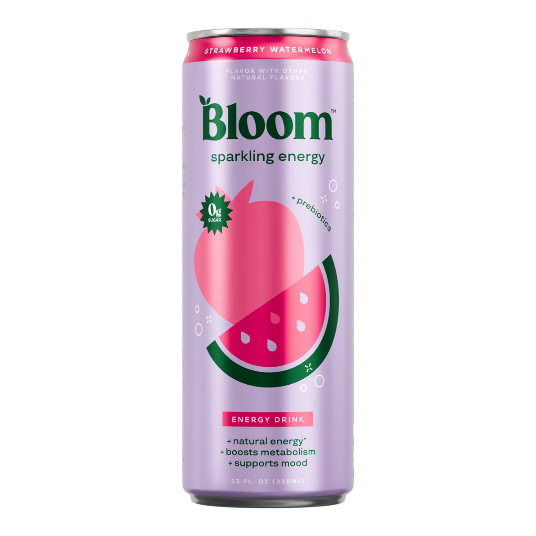 Bloom Nutrition Sparkling Energy Drink Strawberry Watermelon (12 fl oz) DestGlow