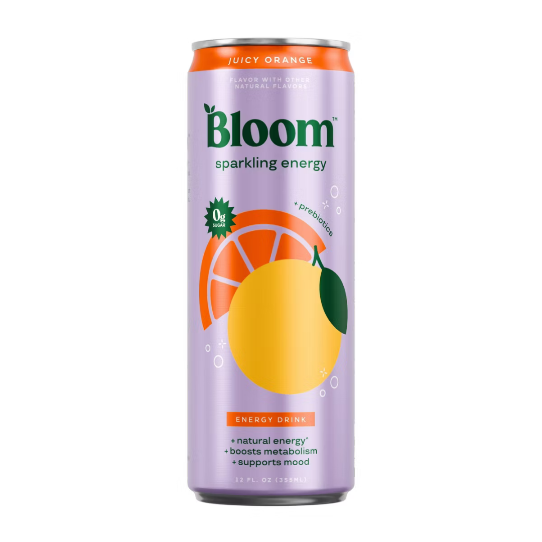 Bloom Nutrition Sparkling Energy Drink Juicy Orange (12 fl oz) DestGlow