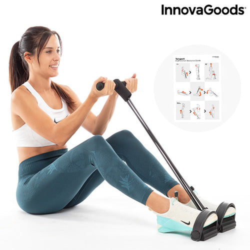 4-in-1 Resistance Bands Set with Foot Pedals & Exercise Guide